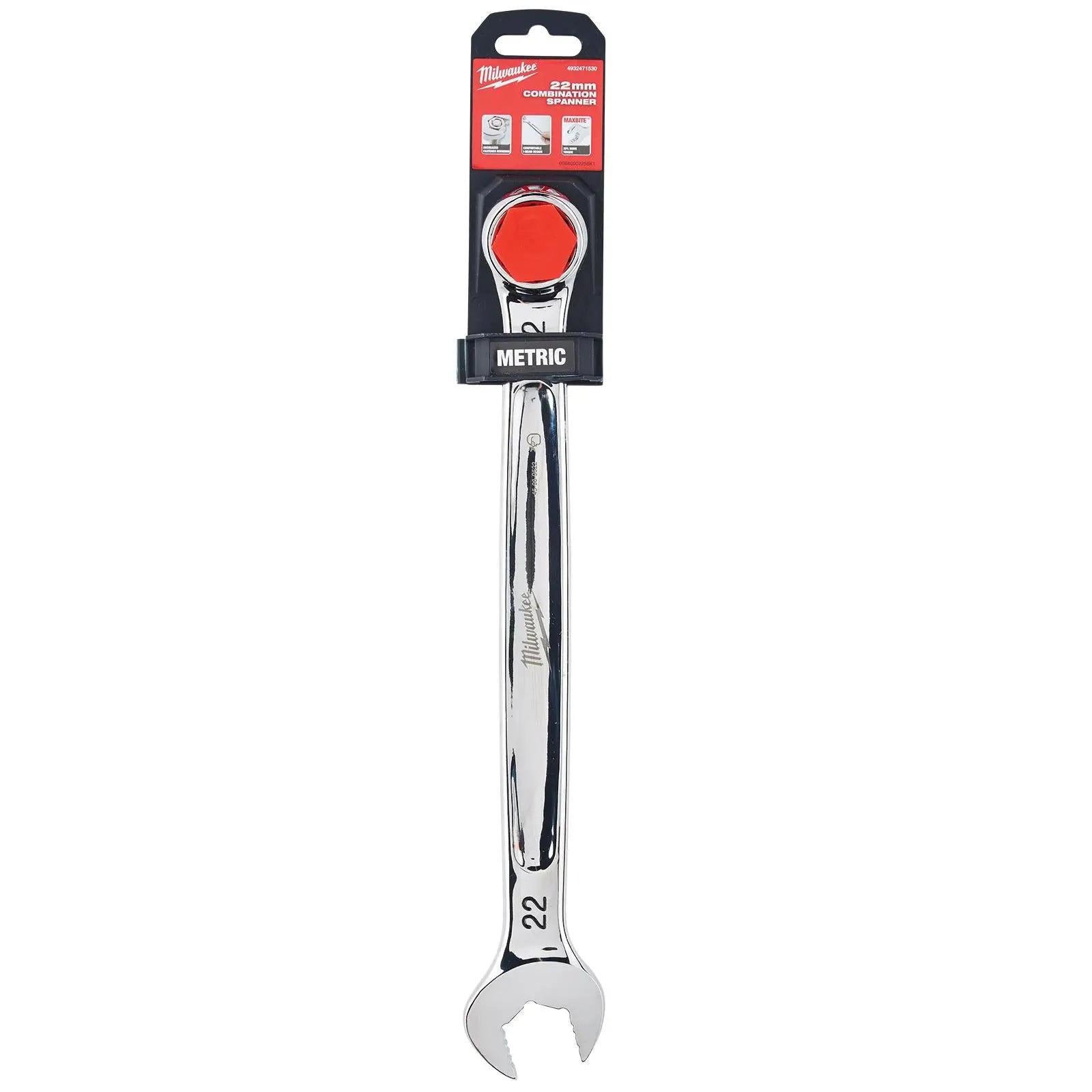 Milwaukee Combination Spanner MAX BITE Open End Ring Spanners - Choose Size  White Rose Tools