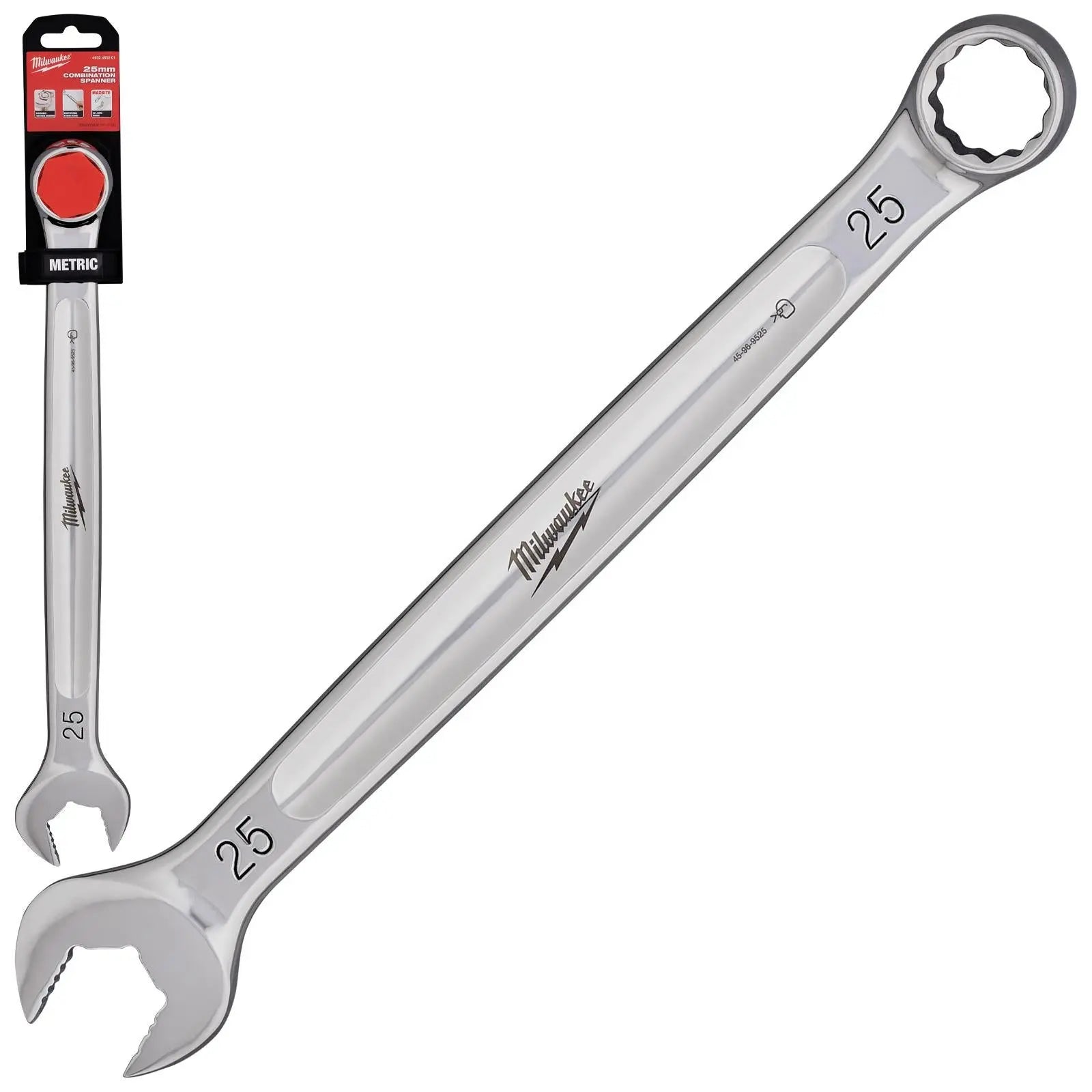 Milwaukee Combination Spanner MAX BITE Open End Ring Spanners - Choose Size  White Rose Tools
