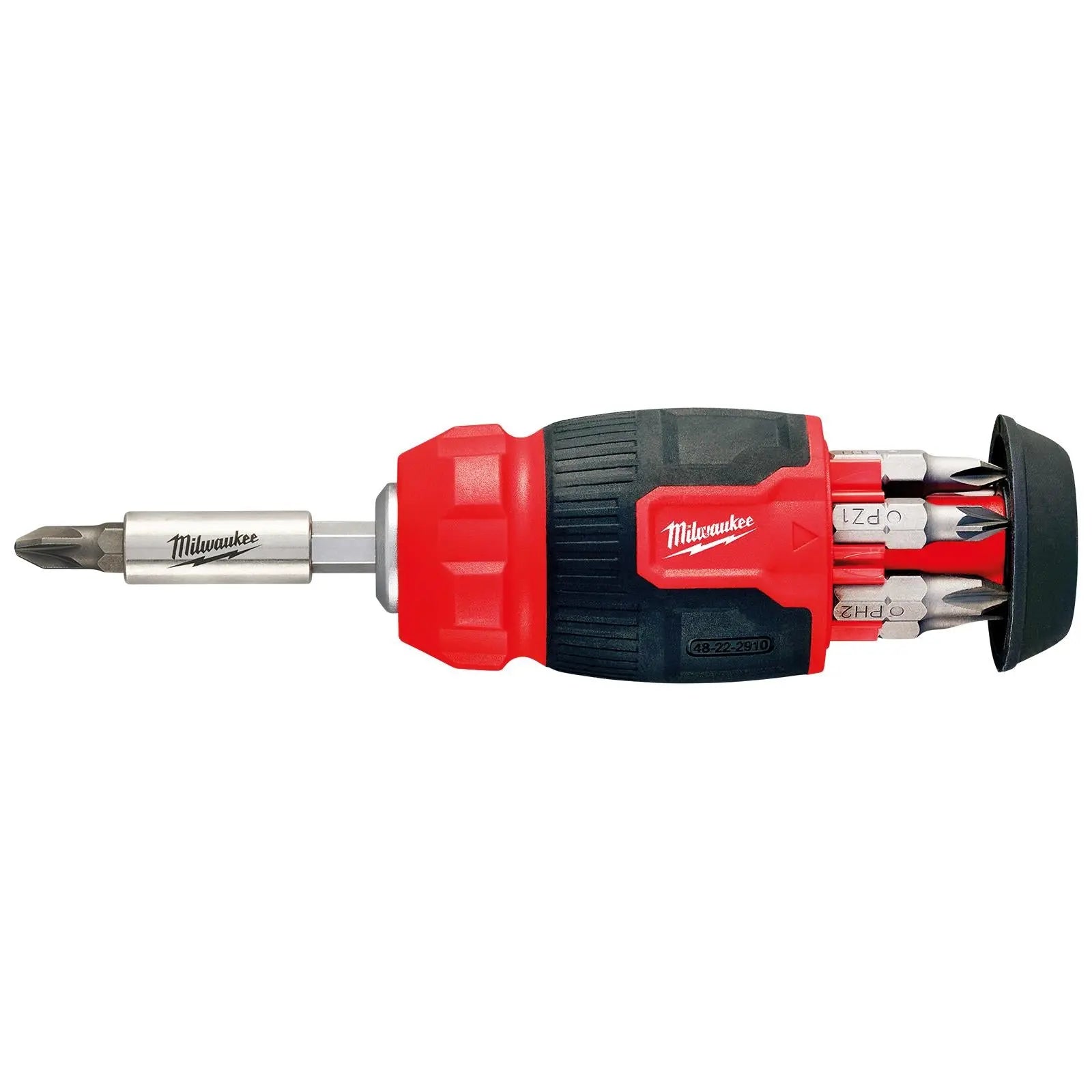 Milwaukee Compact Multi Bit Screwdriver Set 8 in 1 Stubby Pozi Phillips Torx Slotted  White Rose Tools