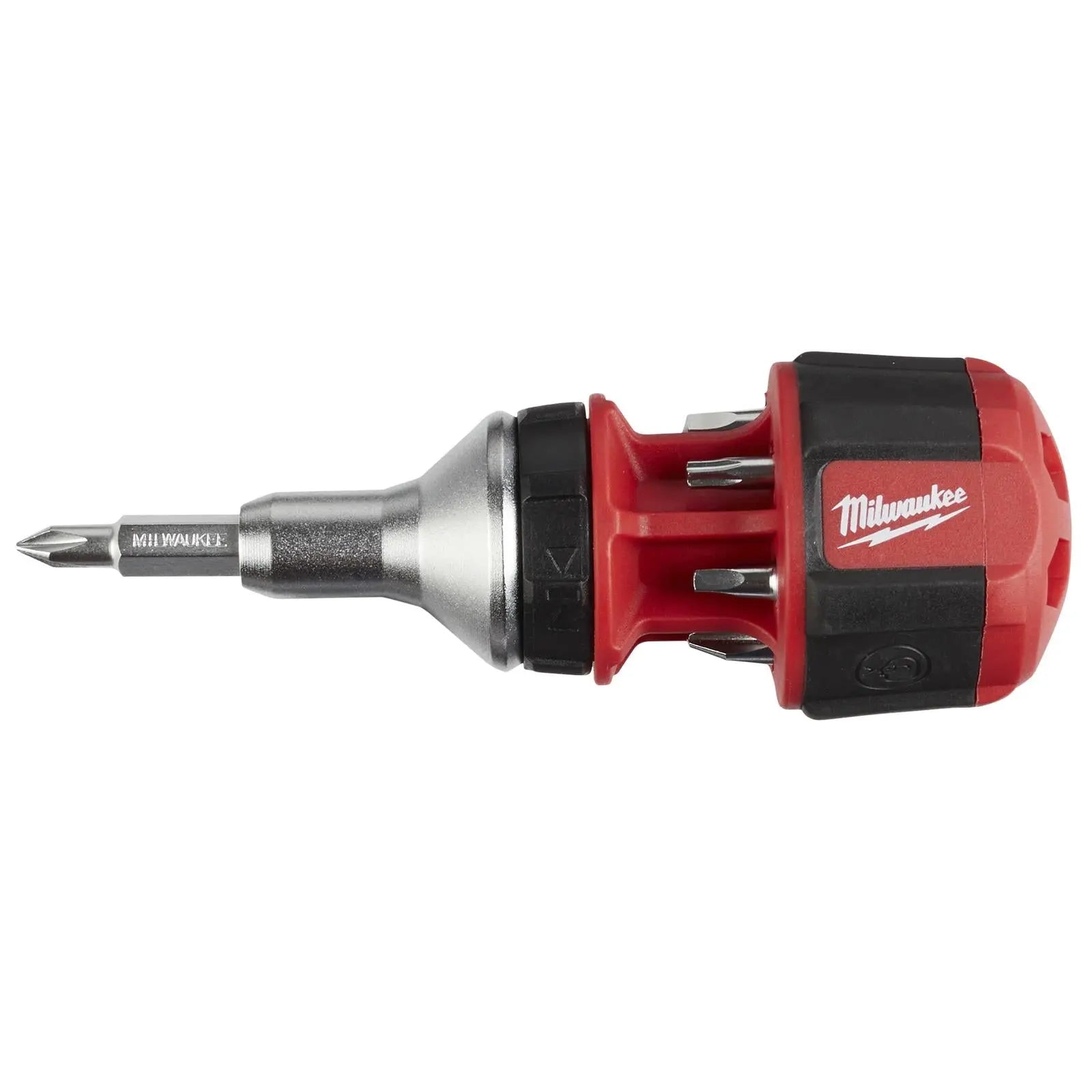 Milwaukee Compact Ratchet Screwdriver 8 in 1 Multi Bit Phillips Pozi Torx Slotted 
