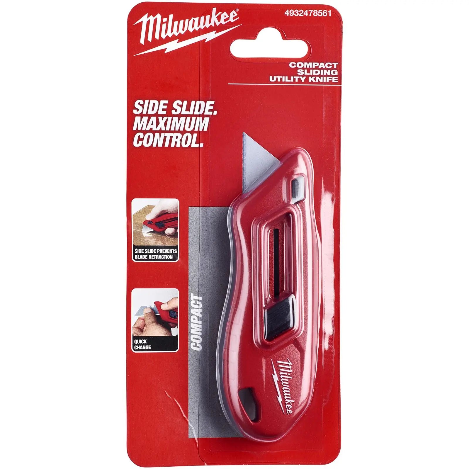 Milwaukee Compact Sliding Retractable Utility Knife Cutting Blade 