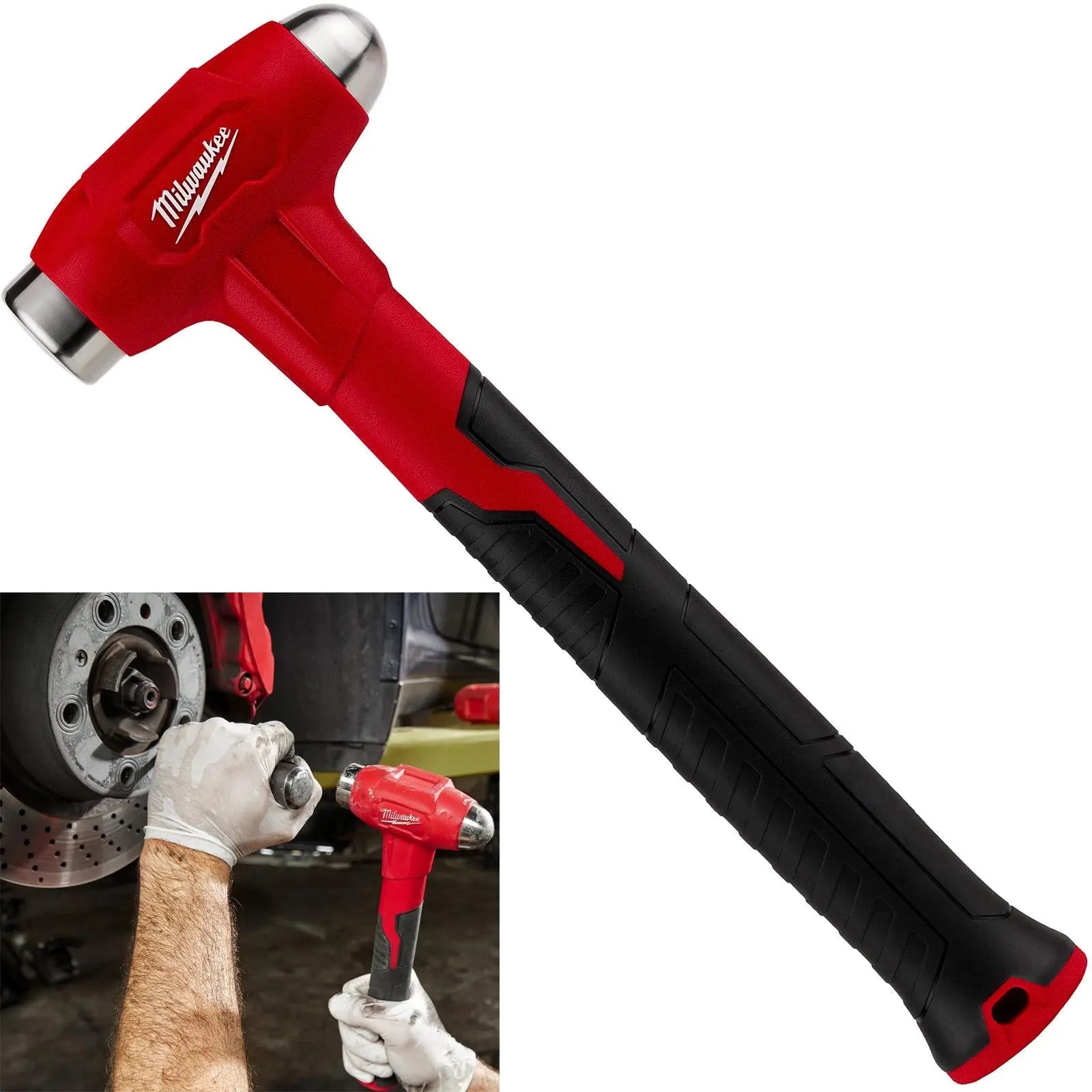 Milwaukee Dead Blow Ball Pein Hammer 450g 16oz  White Rose Tools