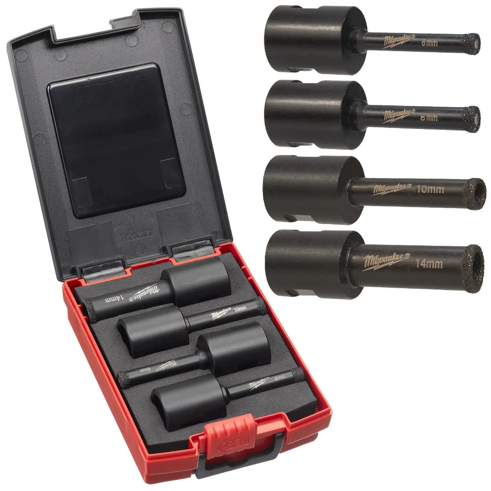 Milwaukee Diamond Drill Bit Set DIAMOND MAX M14 4 Piece Kit 6-14mm 
