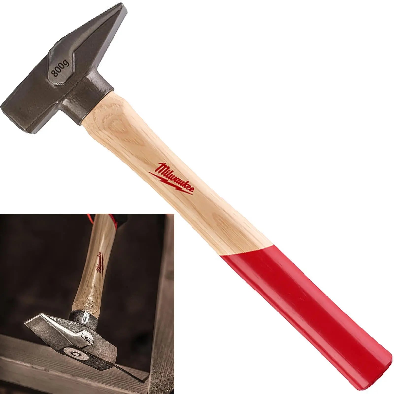 Milwaukee Engineers Hammer with Hickory Wooden Shaft 800g 