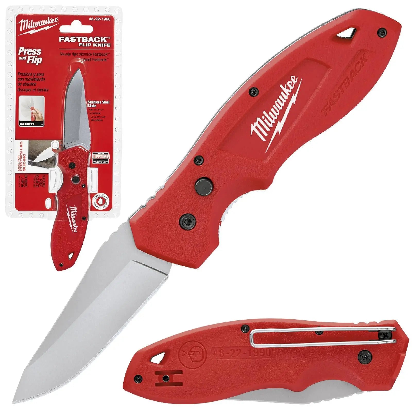 Milwaukee FASTBACK Folding Knife - White Rose Tools