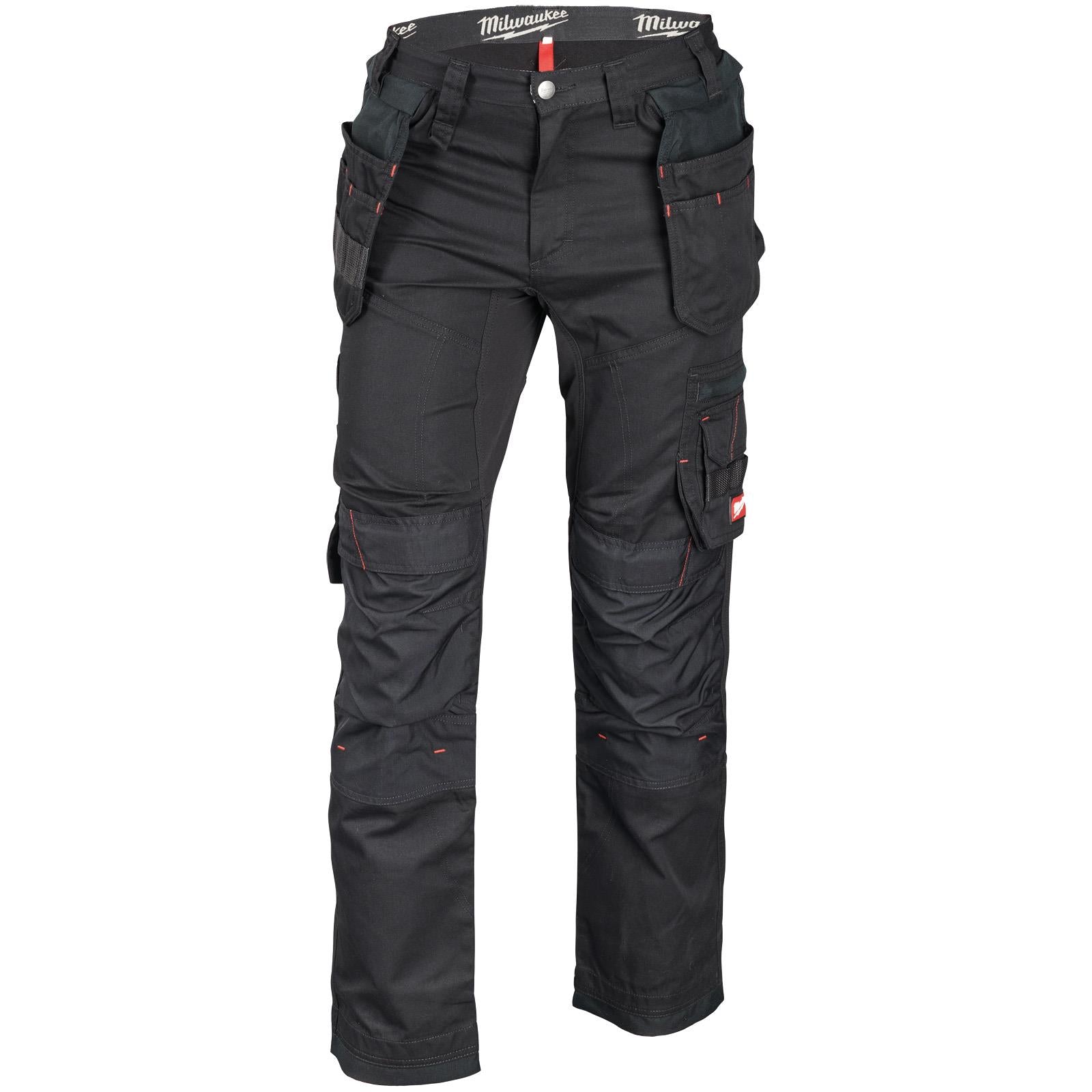 Milwaukee FREEFLEX Work Pants Trousers Black - Choose Size  White Rose Tools