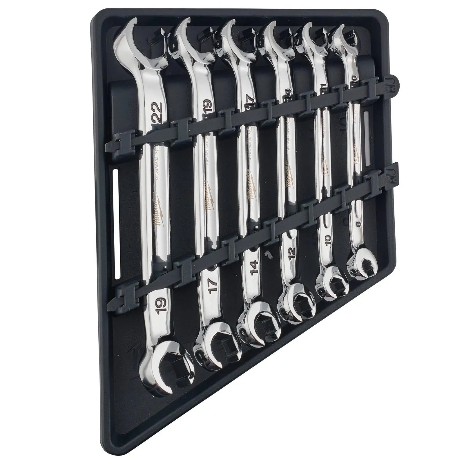 Milwaukee Flare Nut Brake Pipe Spanner Set 6 Piece Metric 8-22mm  White Rose Tools