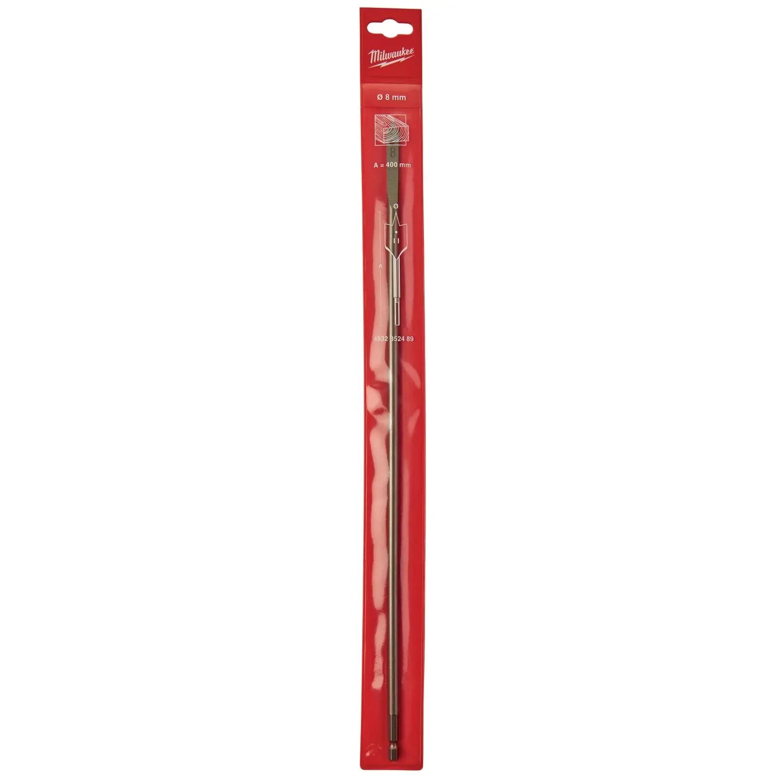 Milwaukee Flat Wood Boring Drill Bits 400mm Length 1/4" Hex Shank 
