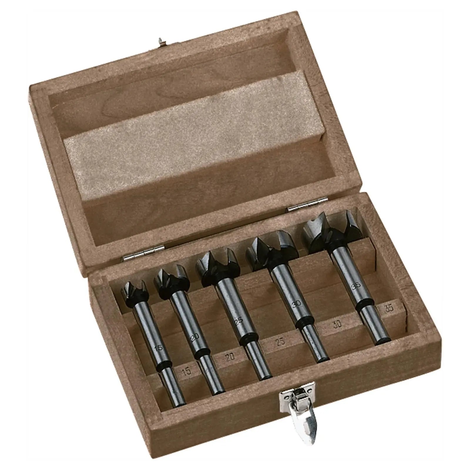 Milwaukee Forstner Wood Drill Bit Set 5 Piece 15mm 20mm 25mm 30mm 35mm  White Rose Tools