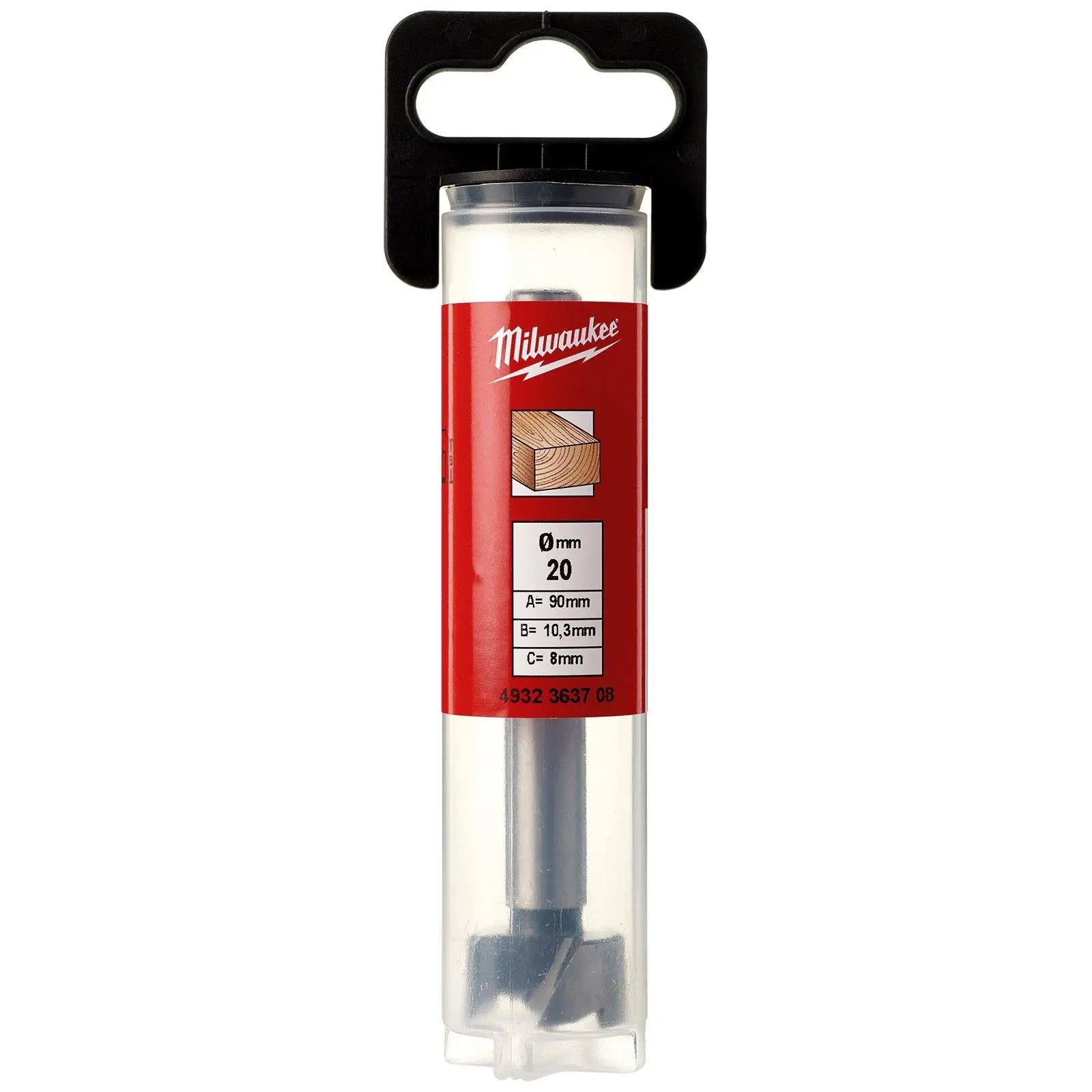 Milwaukee Forstner Wood Drill Bits 9.5mm Round Shank 90mm Long 50mm Working Length 