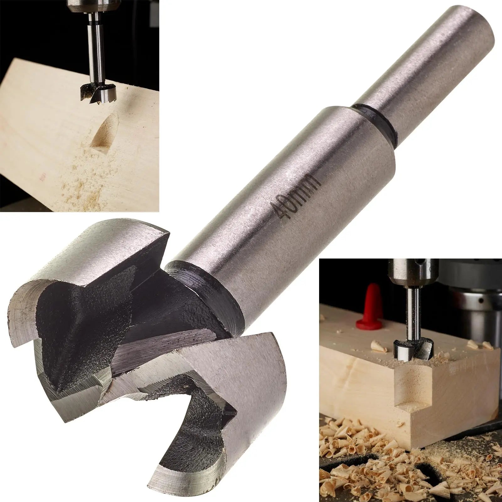 Milwaukee Forstner Wood Drill Bits 9.5mm Round Shank 90mm Long 50mm Working Length 