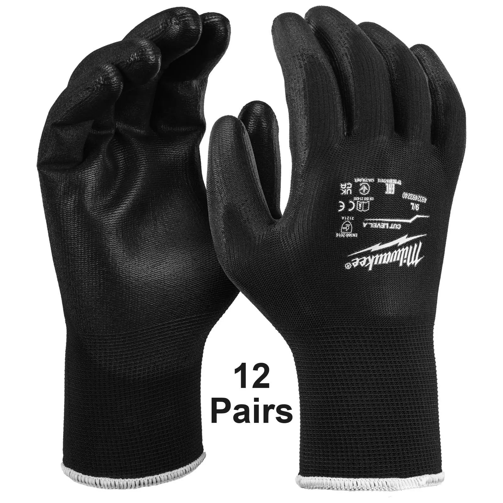Milwaukee General Work Safety Gloves - Choose Size  White Rose Tools