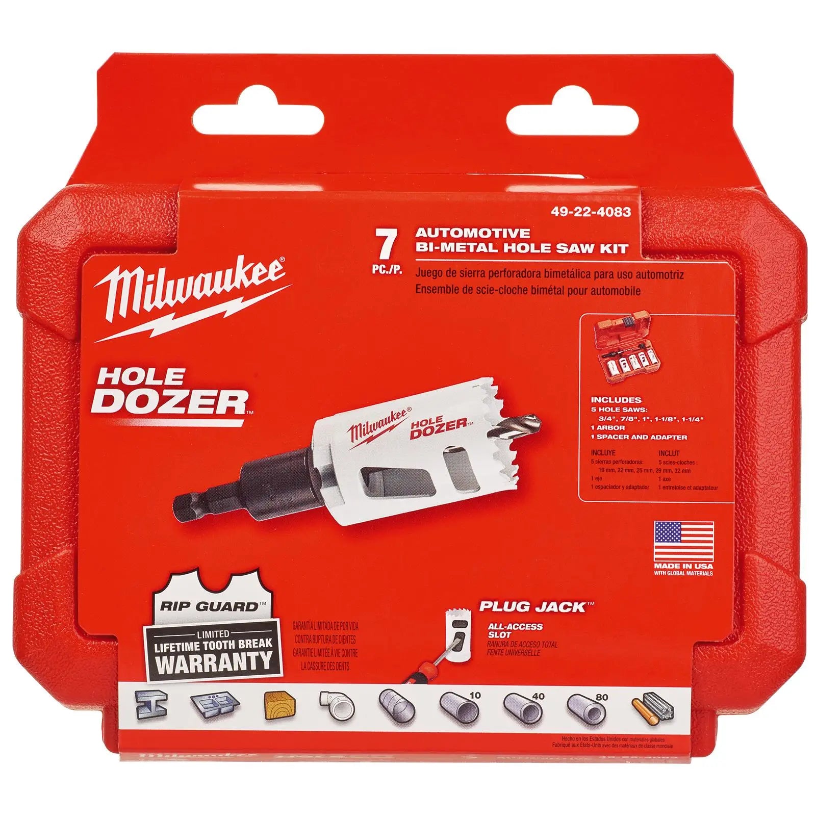 Milwaukee HOLE DOZER Bi-Metal Holesaw Set 7 Piece 19-32mm 