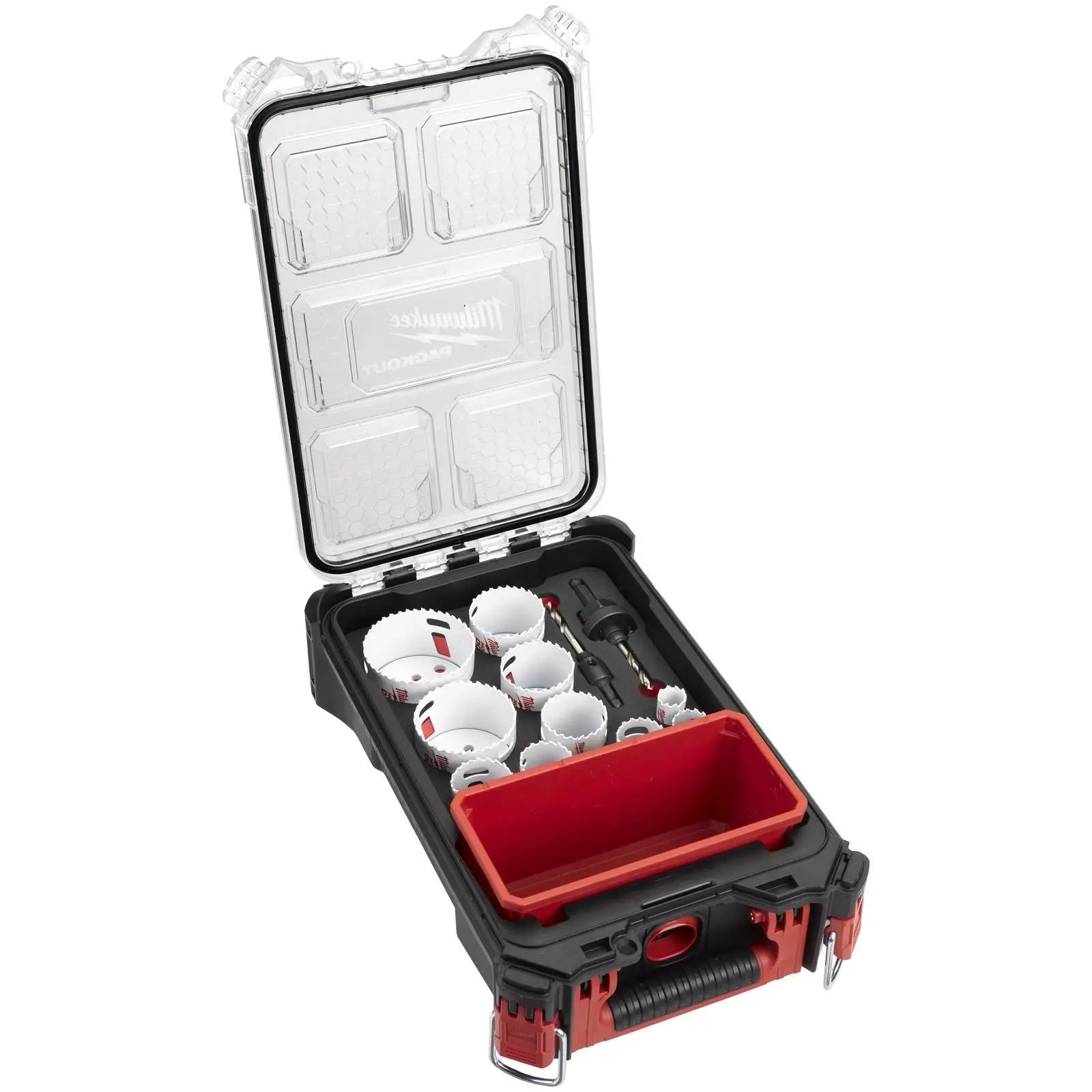 Milwaukee HOLE DOZER Bi-Metal Holesaw Set in PACKOUT Compact Case 20-76mm 12 Pieces  White Rose Tools