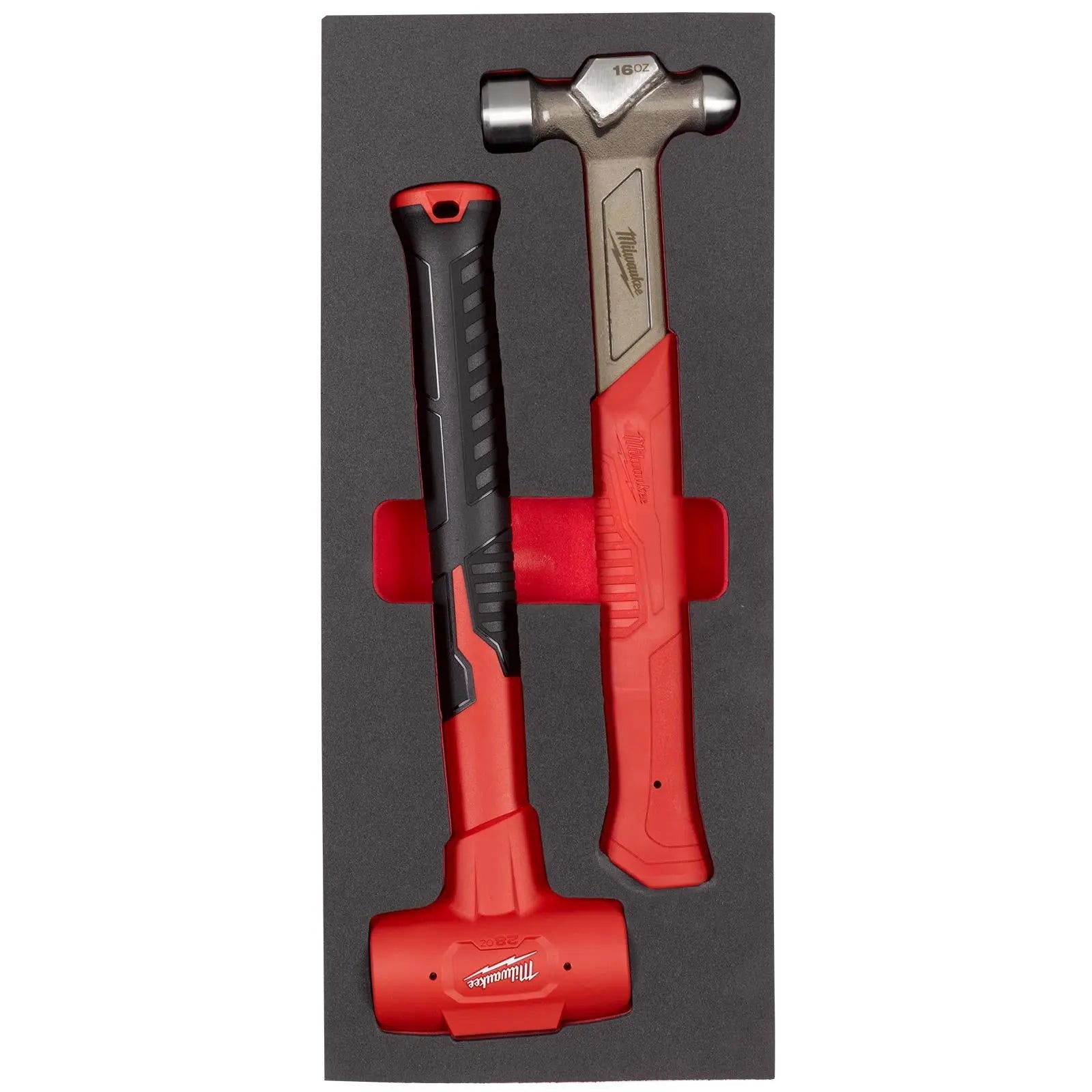 Milwaukee Hammer Set EVA Foam Insert 2 Piece Ball Pein Dead Blow Hammers  White Rose Tools