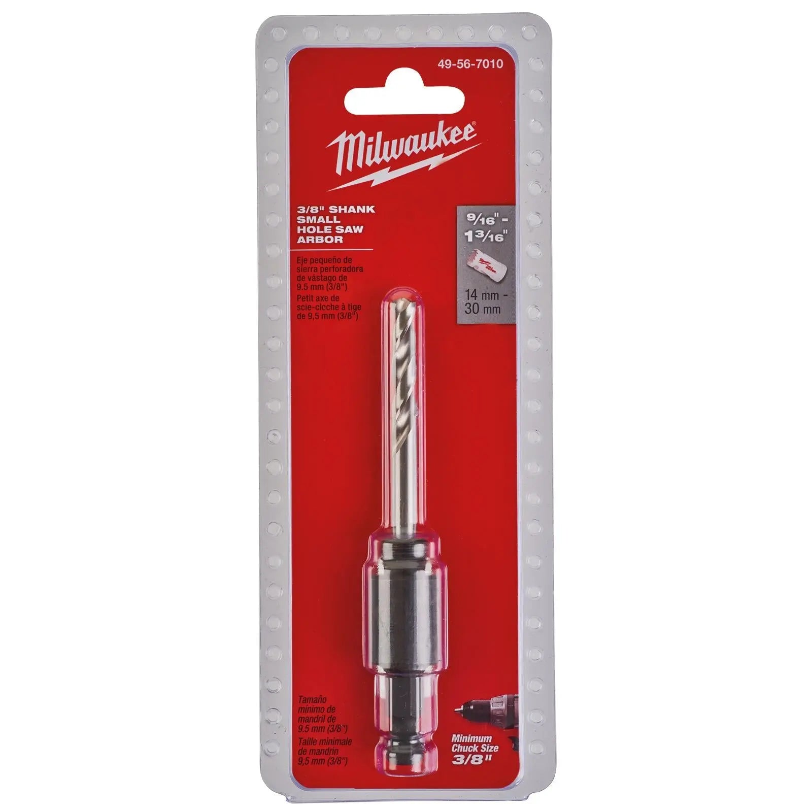 Milwaukee Holesaw Arbor 14-30mm 9.5mm Hex Shank 