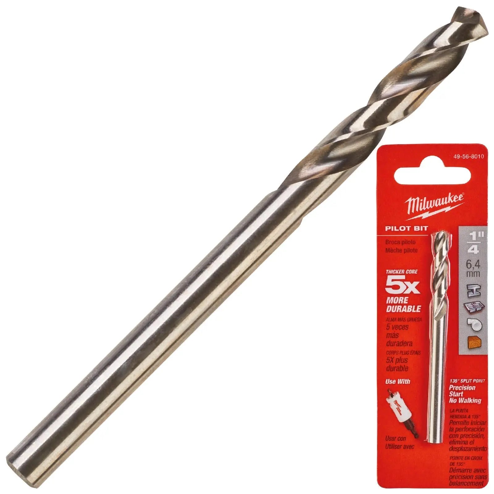 Milwaukee Holesaw Pilot Drill Bit 6mm x 89mm HSS Ground 