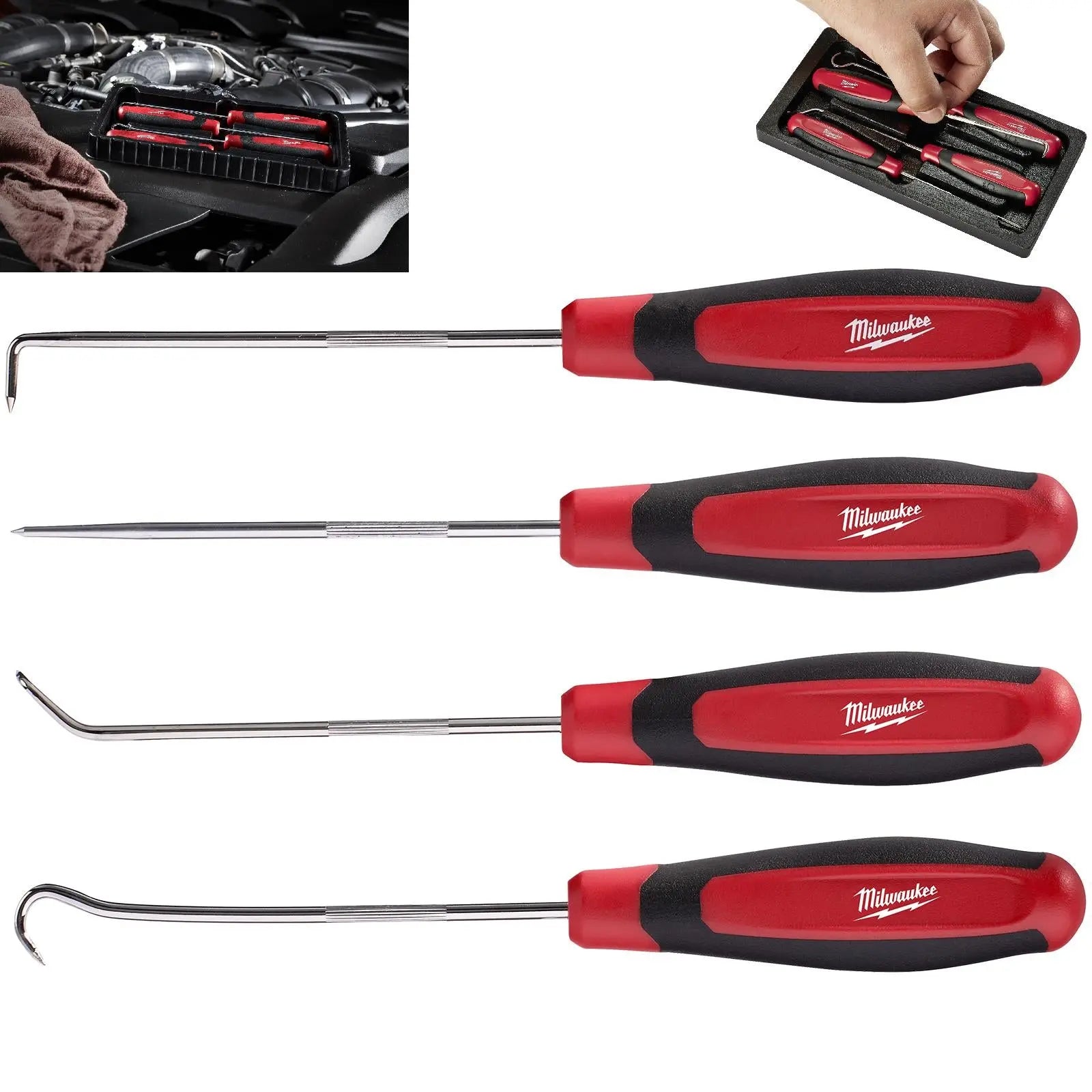 Milwaukee Hook and Pick Set 4 Piece All Metal Core 