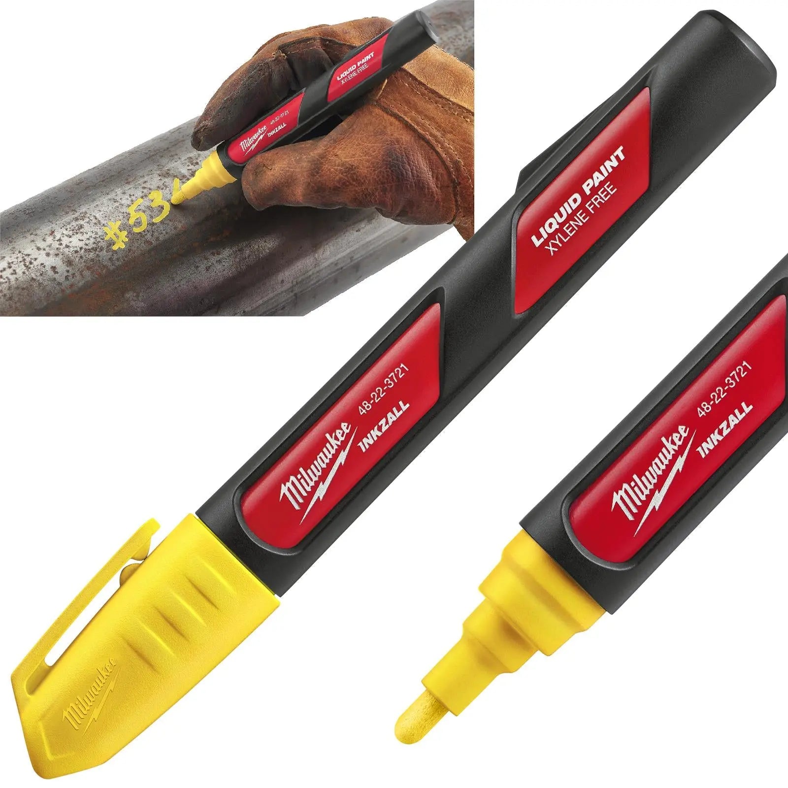 Milwaukee INKZALL Liquid Paint Marker Pen Yellow 