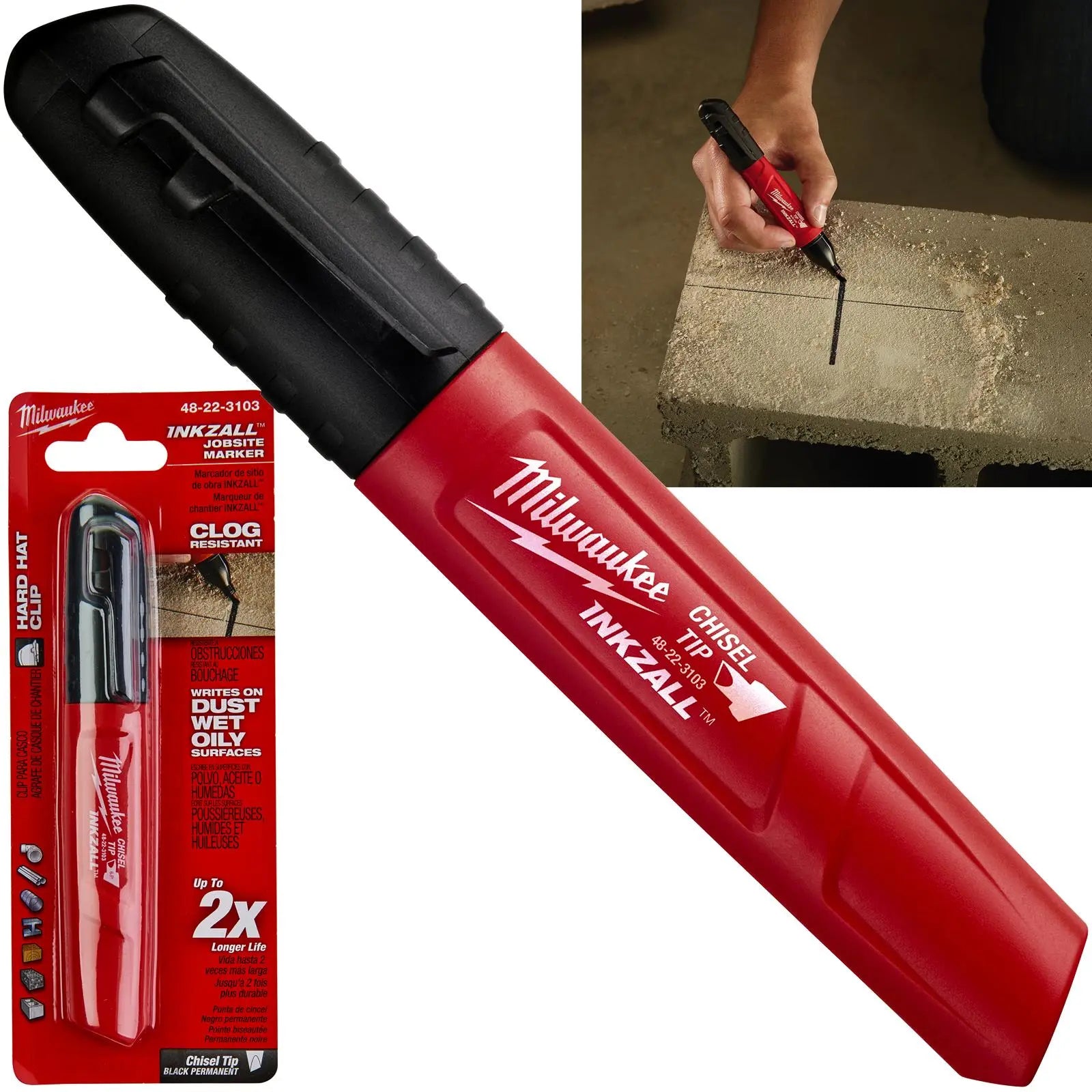 Milwaukee INKZALL Permanent Marker Chisel Point 1-4.8mm Black 