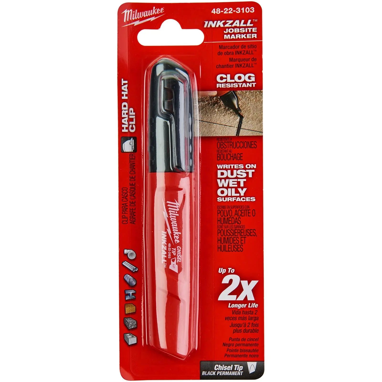 Milwaukee INKZALL Permanent Marker Chisel Point 1-4.8mm Black 