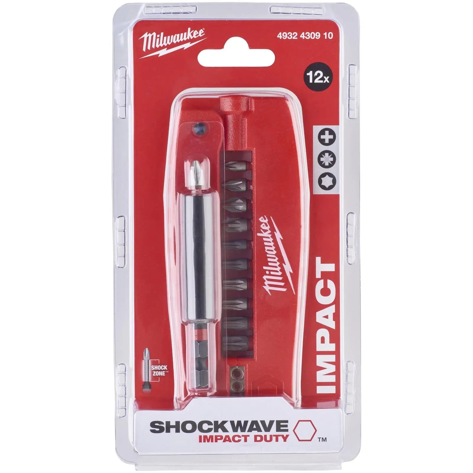Milwaukee Impact Screwdrivers Bit Holder SHOCKWAVE Impact Duty Drive Guide Set 12pc  White Rose Tools
