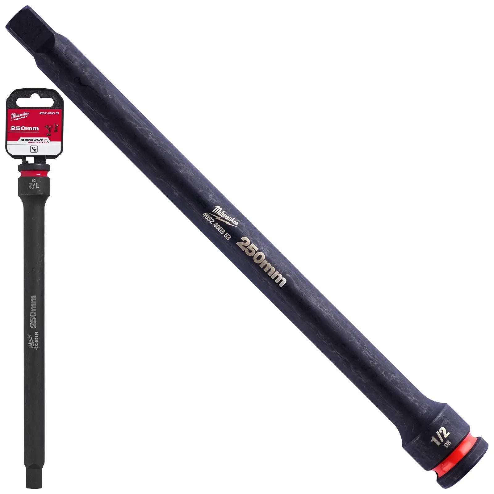 Milwaukee Impact Socket Extension Bar 250mm 1/2" Drive SHOCKWAVE Impact Duty 