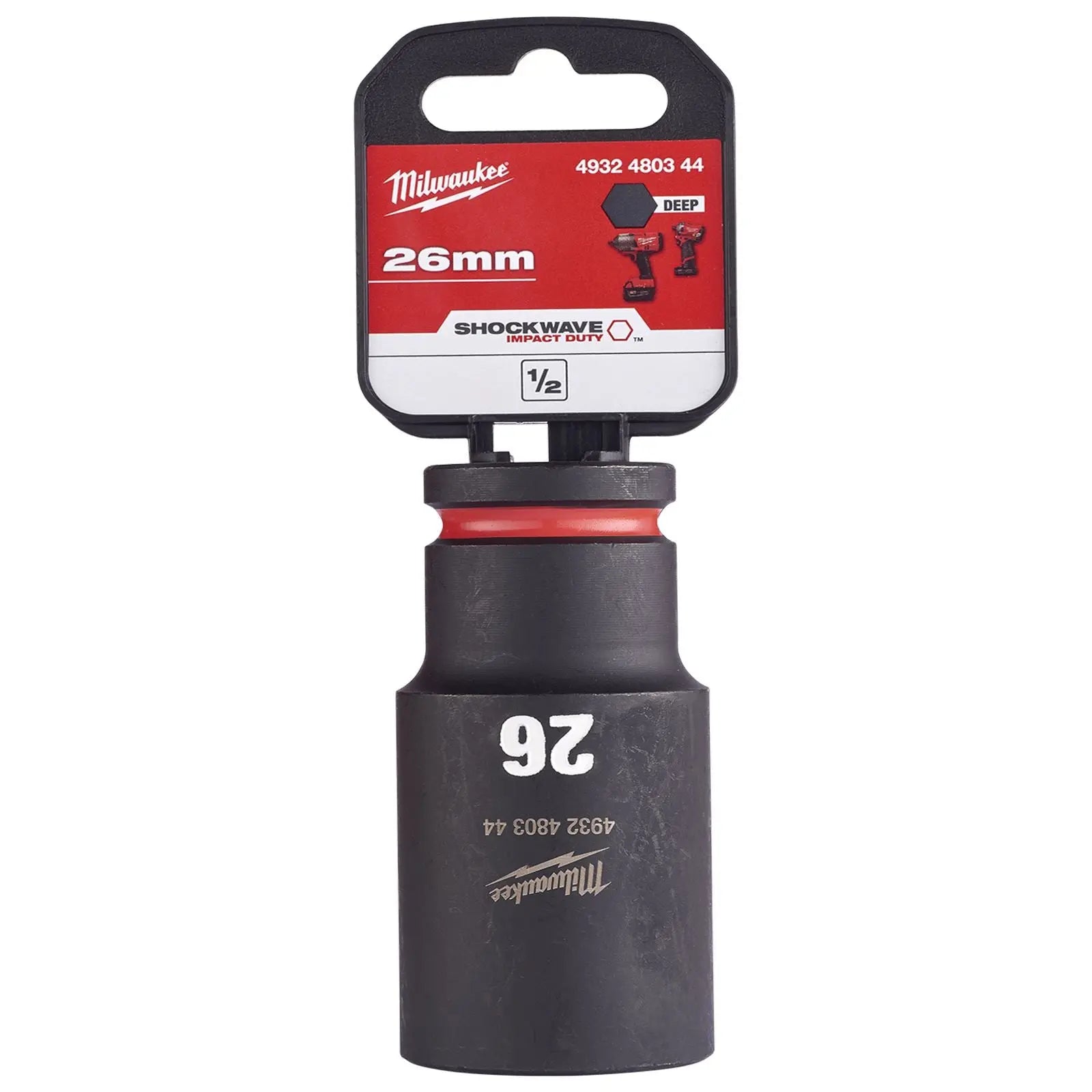 Milwaukee Impact Sockets Deep 1/2" Drive 8-36mm SHOCKWAVE Impact Duty 