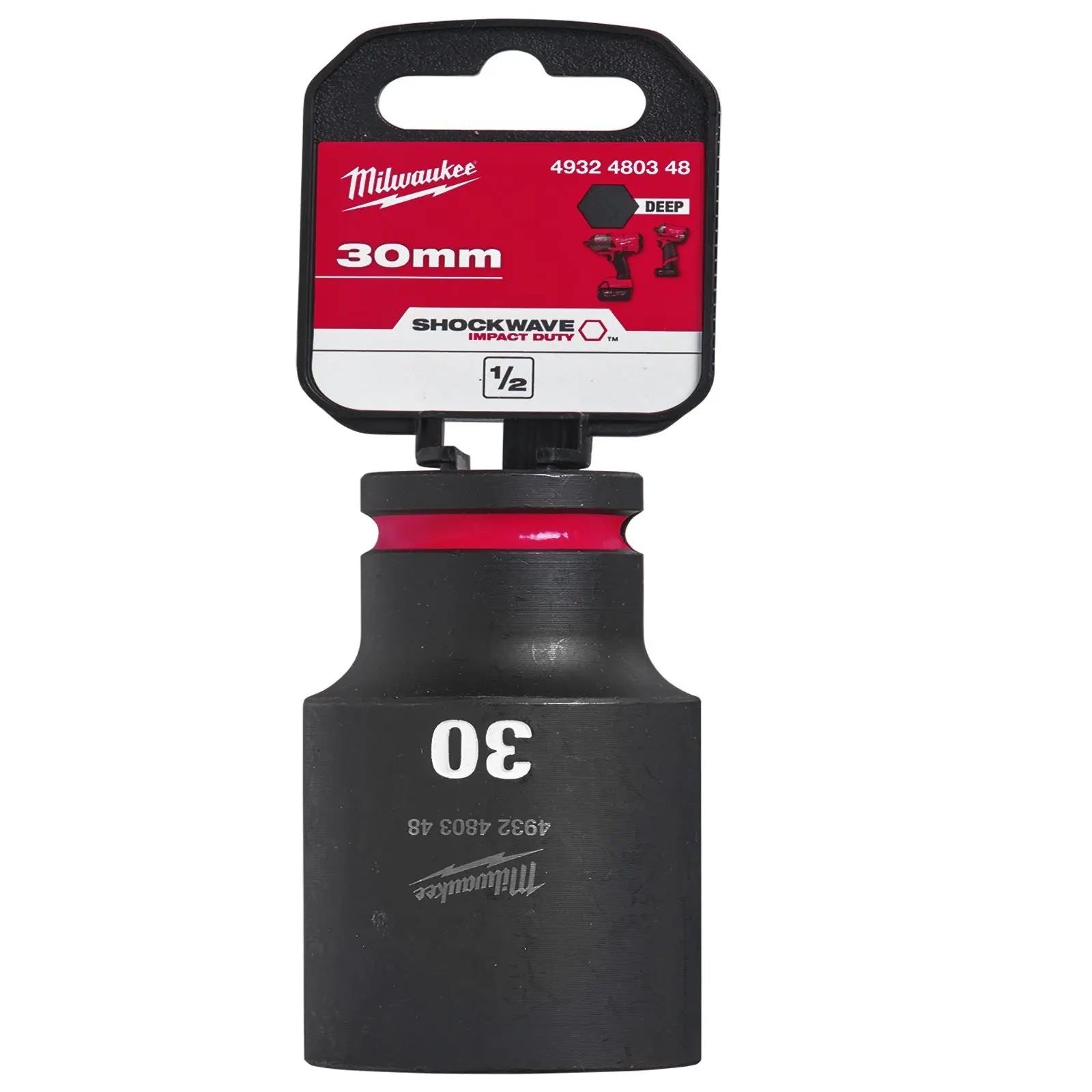 Milwaukee Impact Sockets Deep 1/2" Drive 8-36mm SHOCKWAVE Impact Duty 