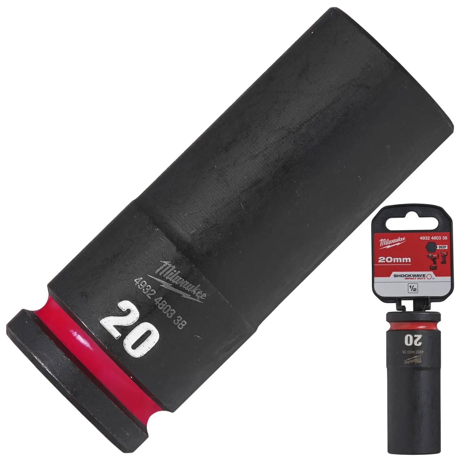 Milwaukee Impact Sockets Deep 1/2" Drive 8-36mm SHOCKWAVE Impact Duty 