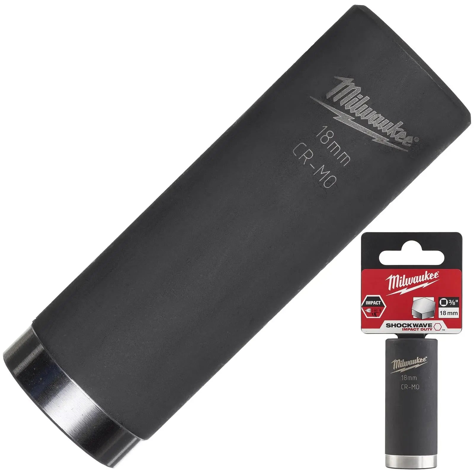 Milwaukee Impact Sockets Deep 3/8" Drive Shockwave Impact Duty 