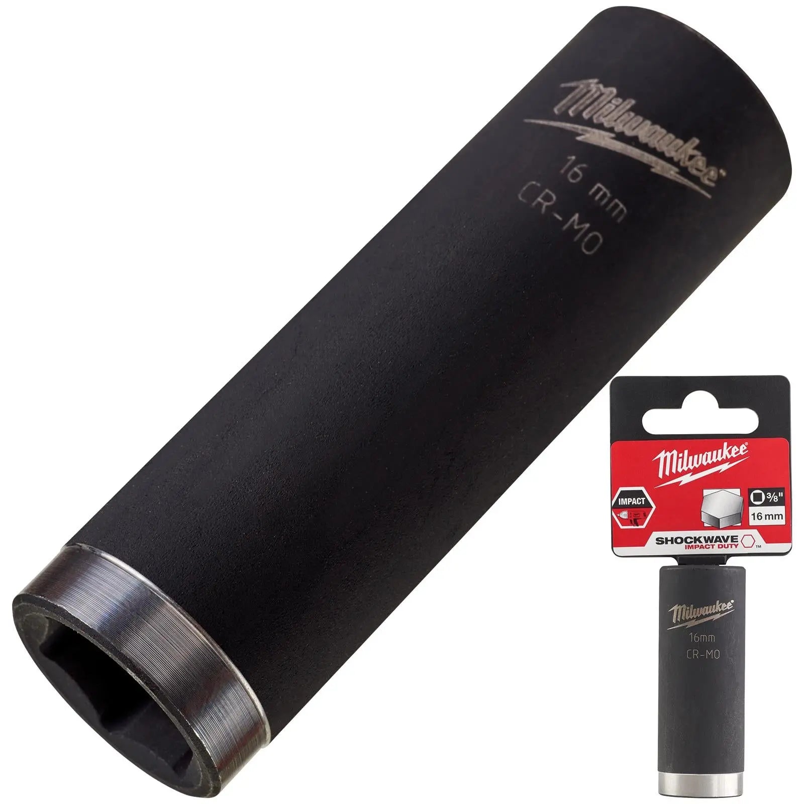Milwaukee Impact Sockets Deep 3/8" Drive Shockwave Impact Duty 