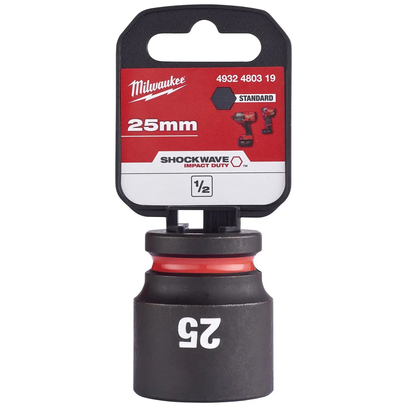 Milwaukee Impact Sockets Standard 1/2" Drive 8-32mm SHOCKWAVE Impact Duty 