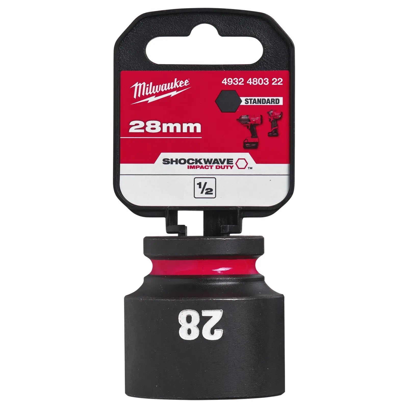 Milwaukee Impact Sockets Standard 1/2" Drive 8-32mm SHOCKWAVE Impact Duty 
