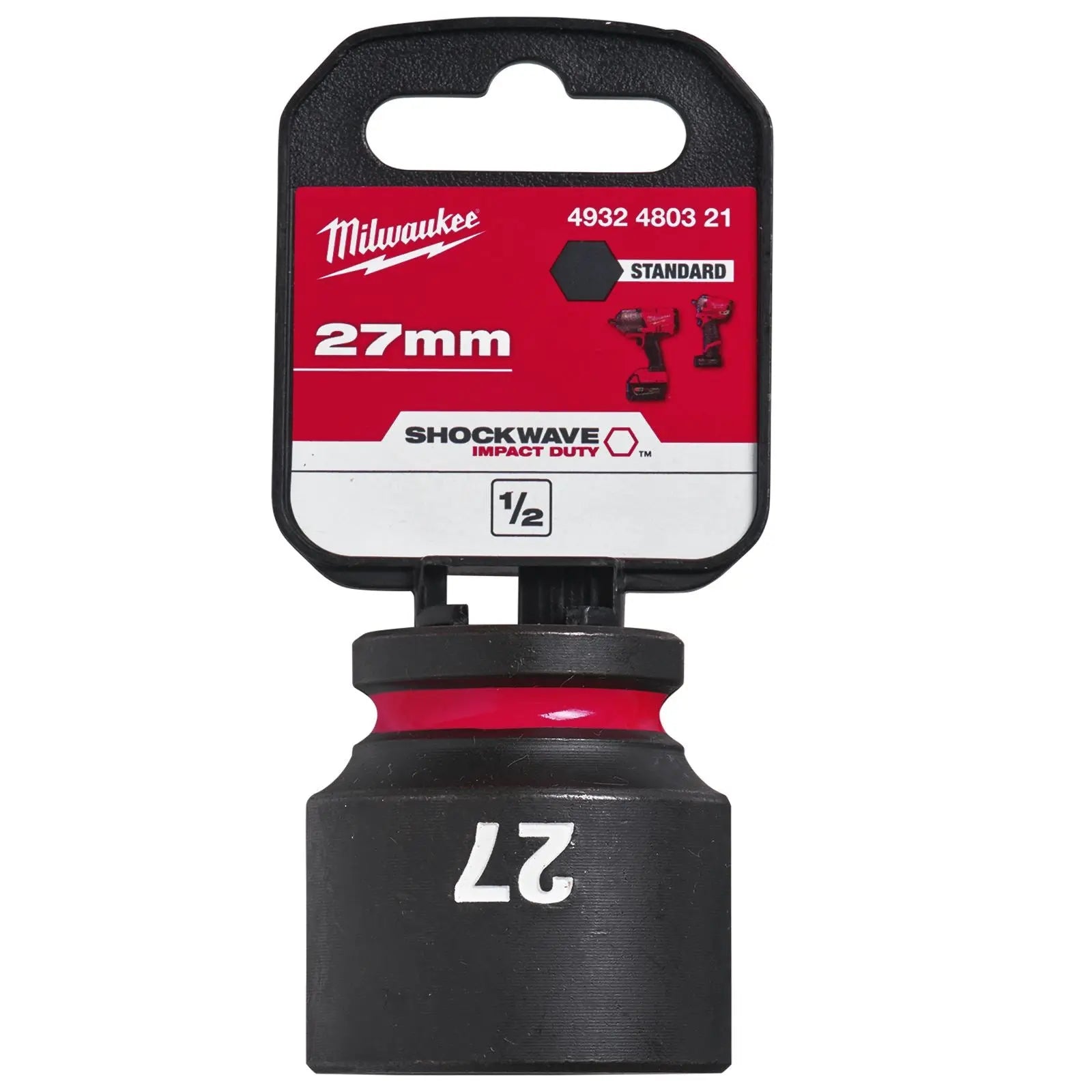 Milwaukee Impact Sockets Standard 1/2" Drive 8-32mm SHOCKWAVE Impact Duty 