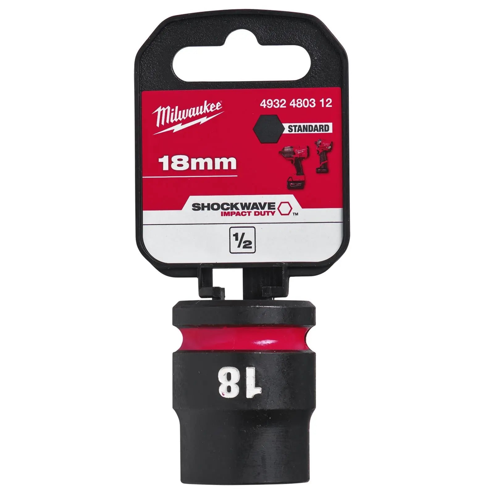 Milwaukee Impact Sockets Standard 1/2" Drive 8-32mm SHOCKWAVE Impact Duty 