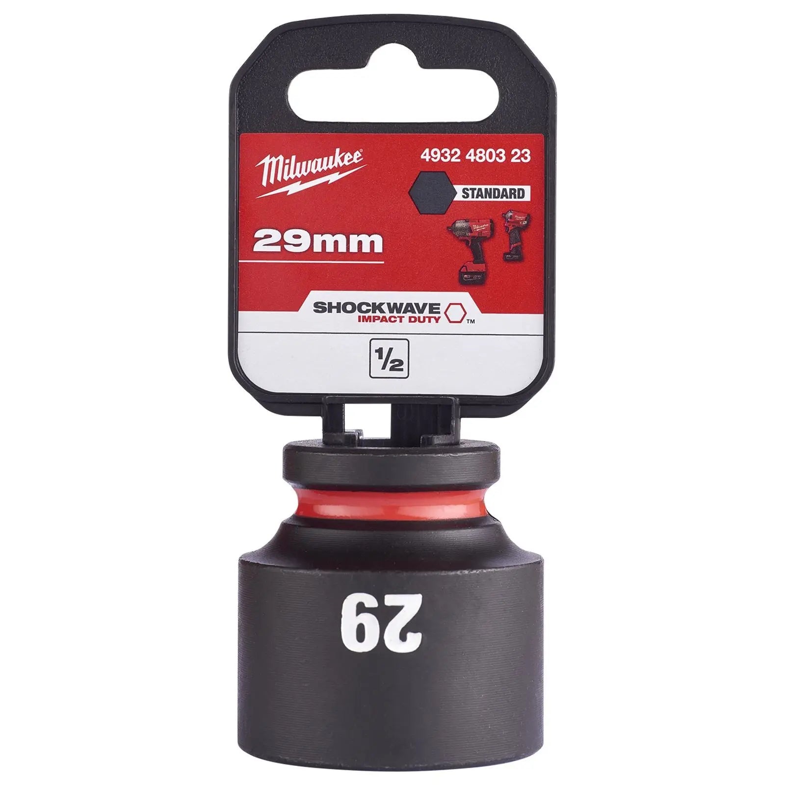 Milwaukee Impact Sockets Standard 1/2" Drive 8-32mm SHOCKWAVE Impact Duty 