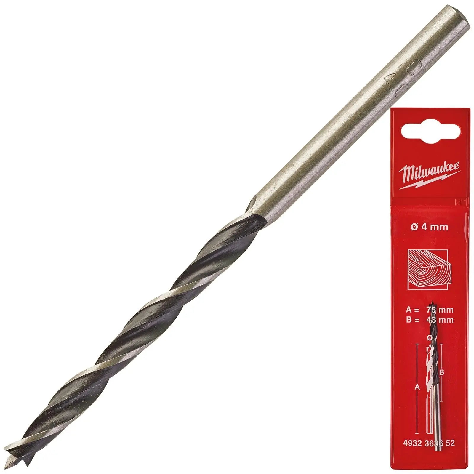 Milwaukee Lip and Spur Brad Point Wood Drill Bits 
