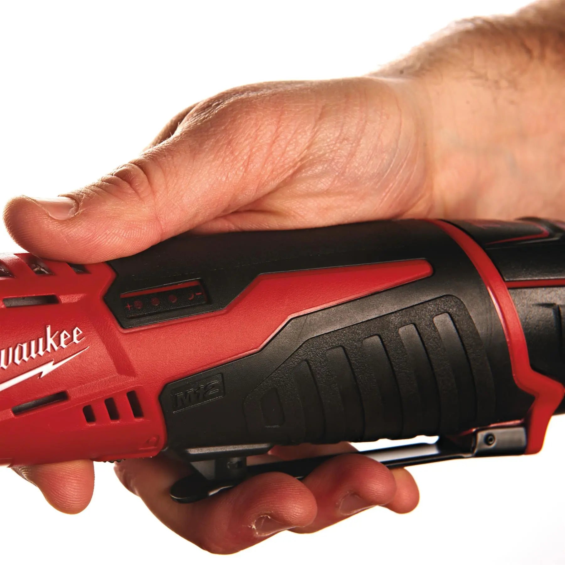 Milwaukee M12 12V 3/8" Drive Cordless Sub Compact Ratchet 2Ah Battery + Charger M12IR-201B 3/8  White Rose Tools