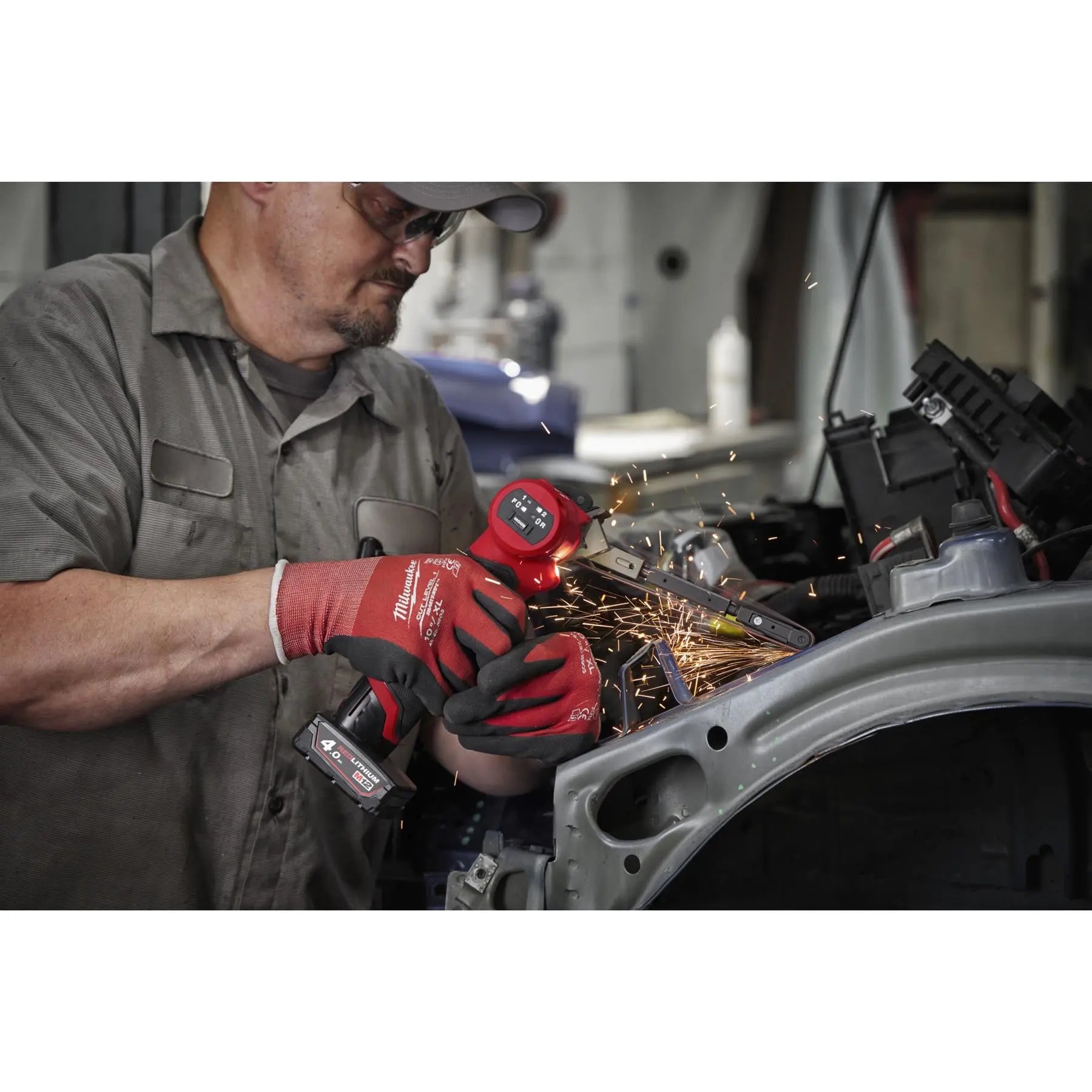 Milwaukee M12 12V Fuel Cordless Band File 13mm Belt Sander Bare Unit M12FBFL13-0  White Rose Tools