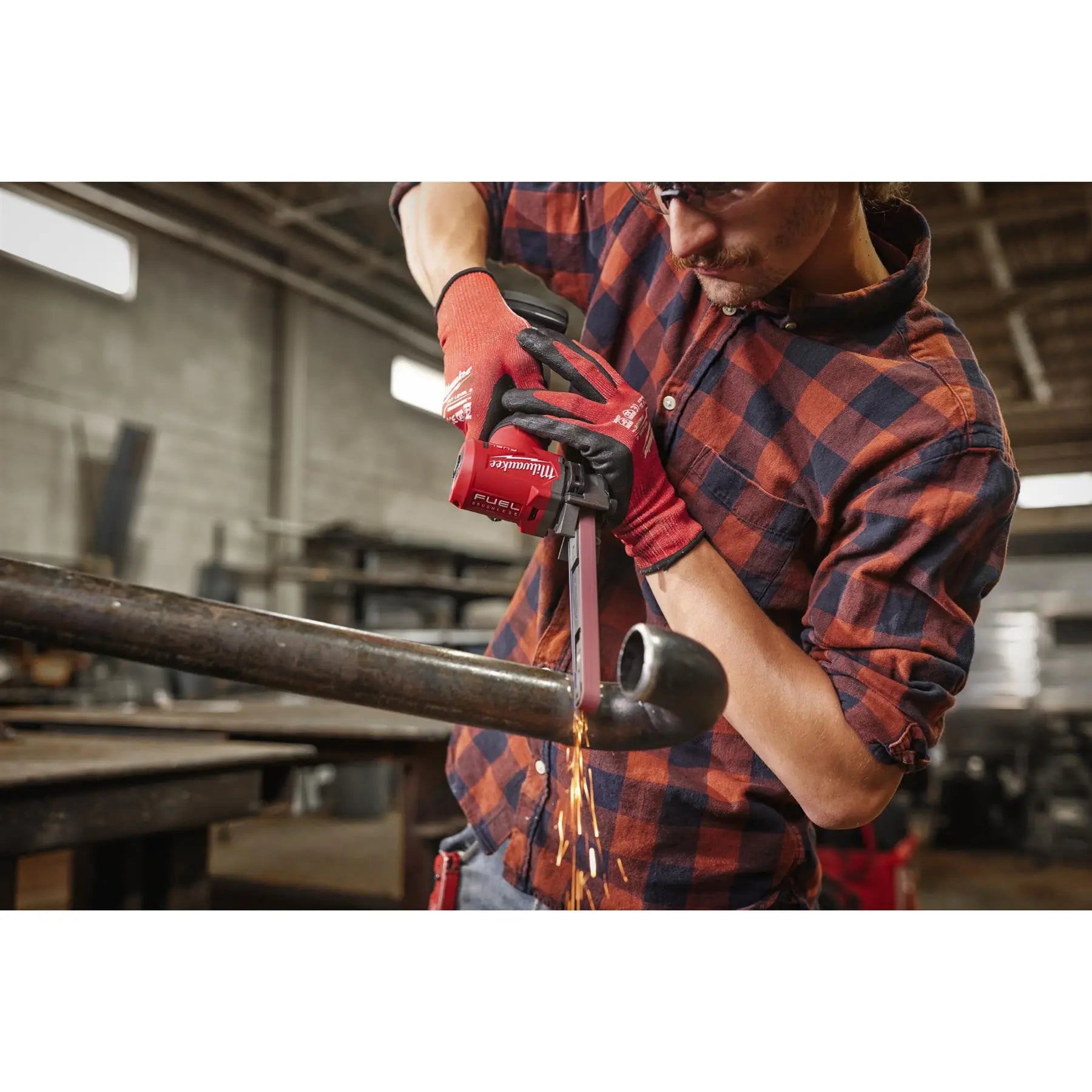 Milwaukee M12 12V Fuel Cordless Band File 13mm Belt Sander Bare Unit M12FBFL13-0  White Rose Tools