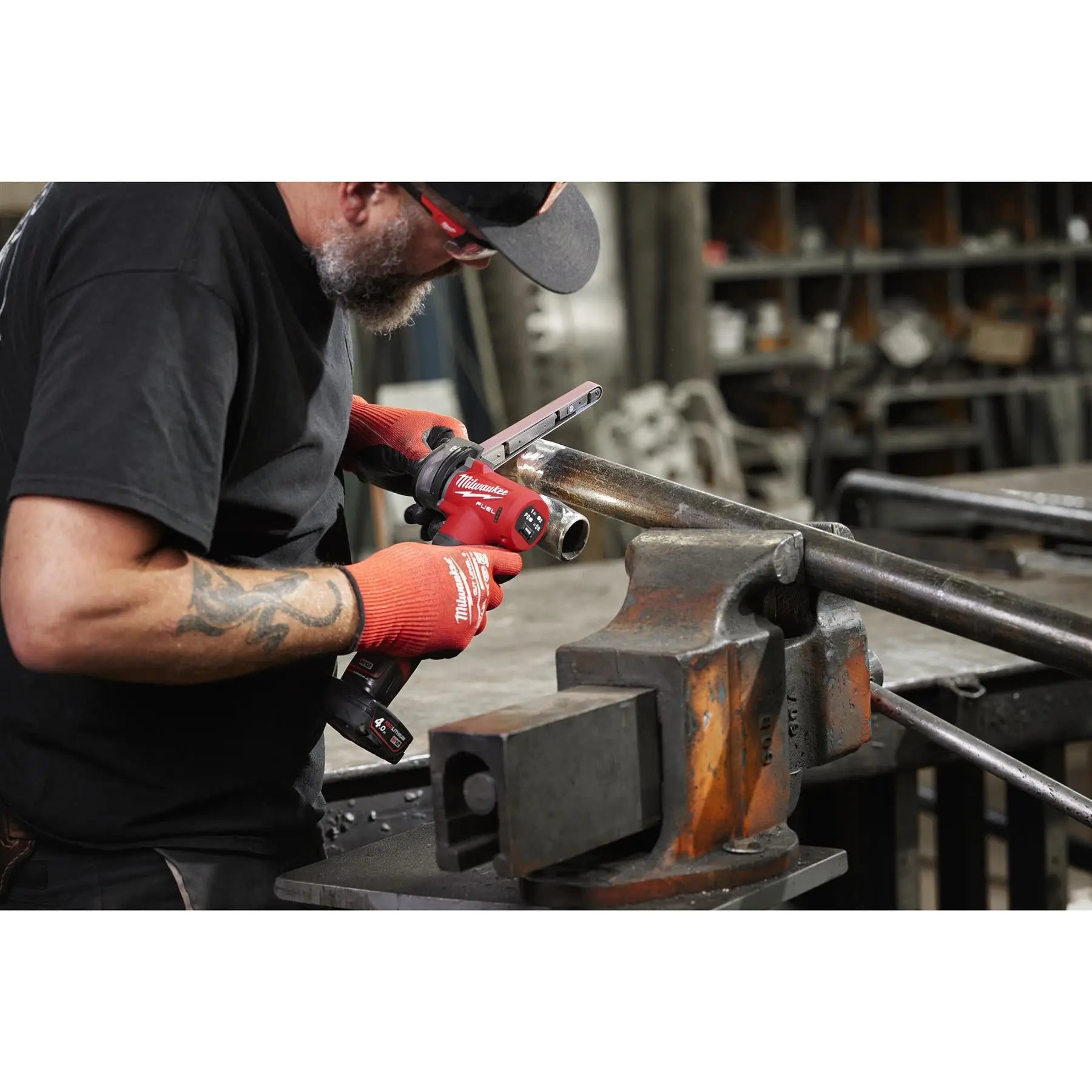 Milwaukee M12 12V Fuel Cordless Band File 13mm Belt Sander Bare Unit M12FBFL13-0  White Rose Tools