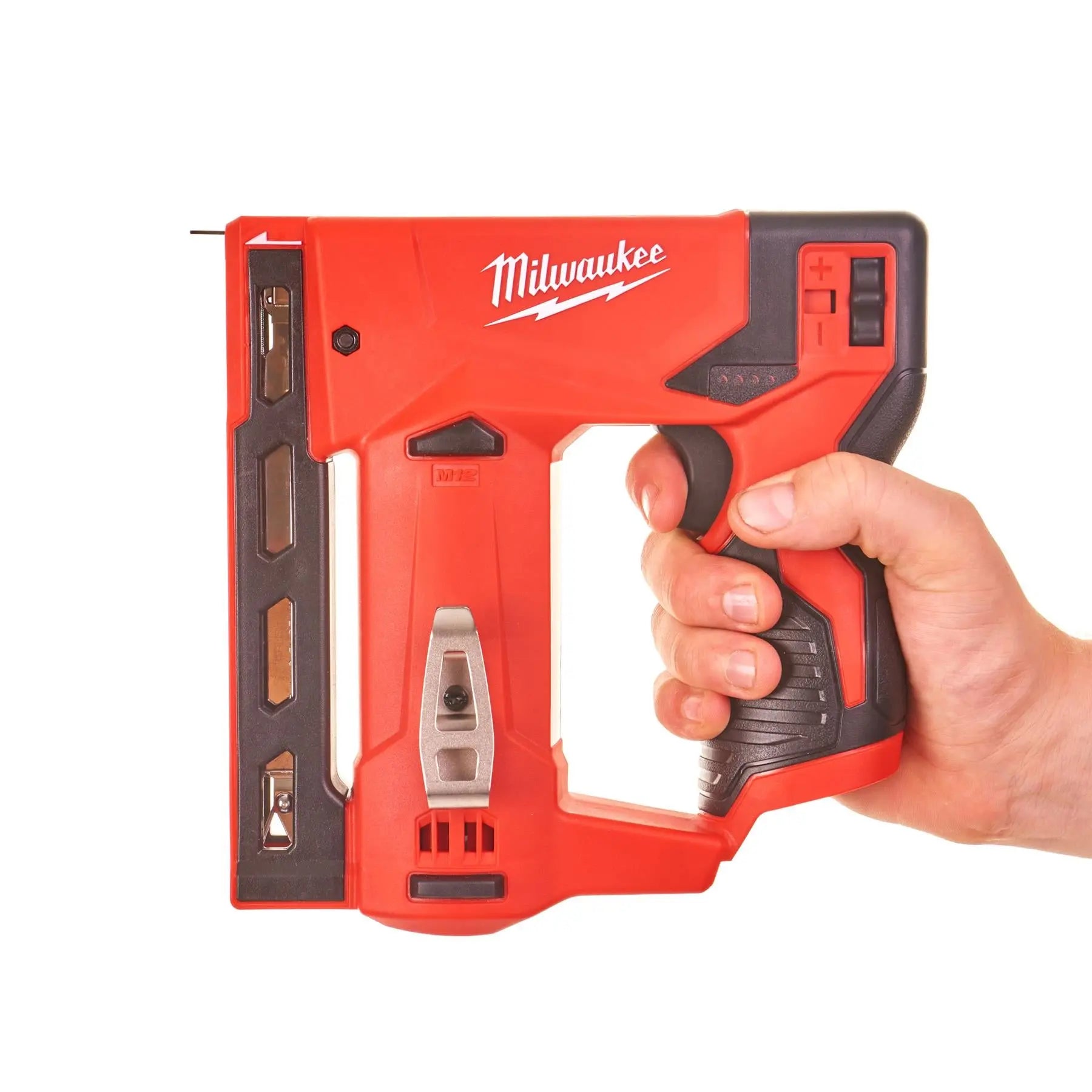 Milwaukee M12 12V Sub Compact Cordless Stapler Bare Unit M12BST-0  White Rose Tools