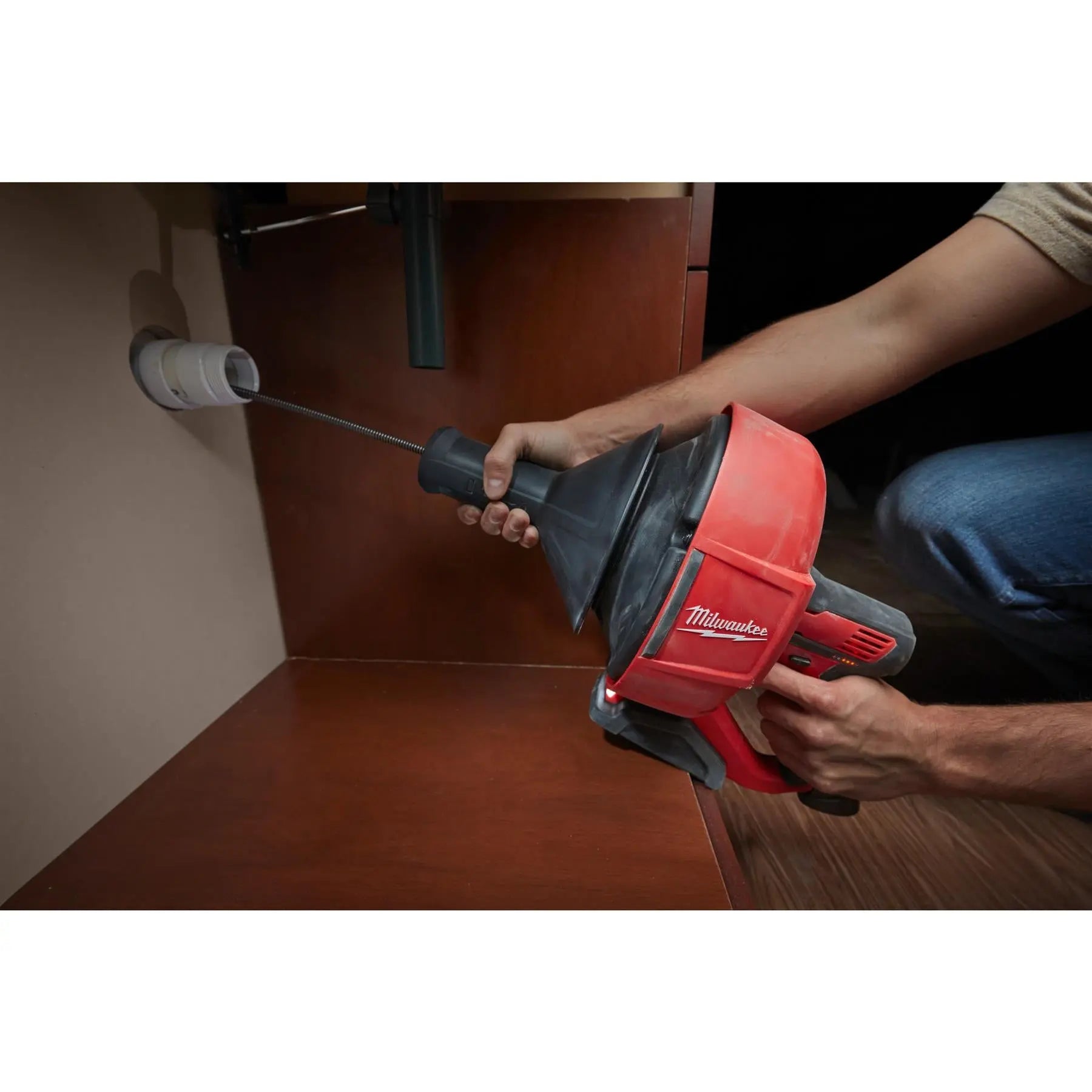 Milwaukee M12 12V Sub Compact Drain Cleaner With Spiral Diameter 6mm and Bucket Bare Unit M12BDC6-0C  White Rose Tools