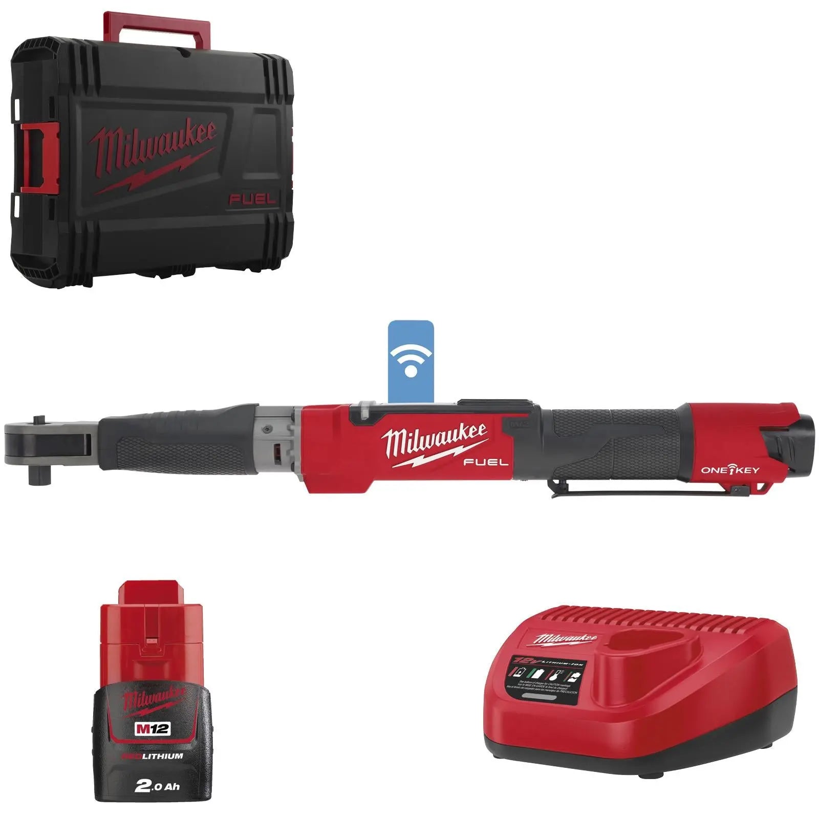 Milwaukee M12 FUEL 1/2" Digital Torque Wrench Kit One-Key 12V M12ONEFTR12-201C  White Rose Tools