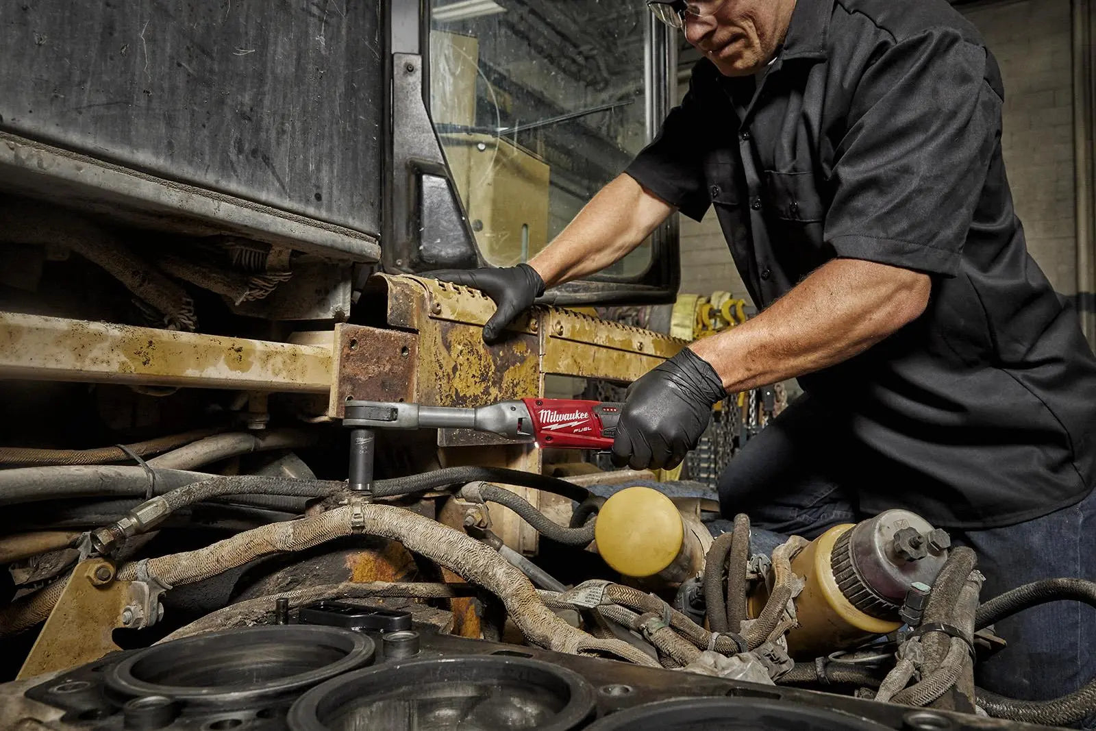 Milwaukee M12 Fuel 12V 3/8" Drive Cordless Extended Reach Ratchet Bare Unit M12FIR38LR-0  White Rose Tools