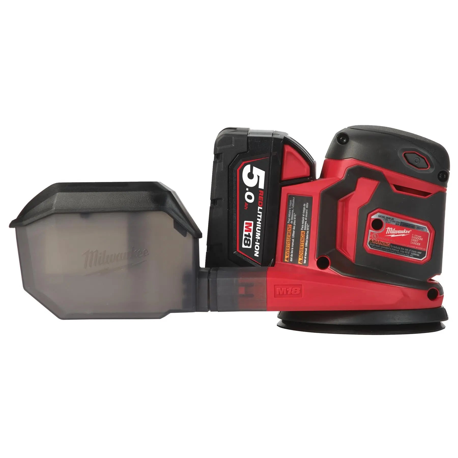 Milwaukee M18 18V 125mm Cordless Random Orbital Sander Bare Unit M18BOS125-0  White Rose Tools