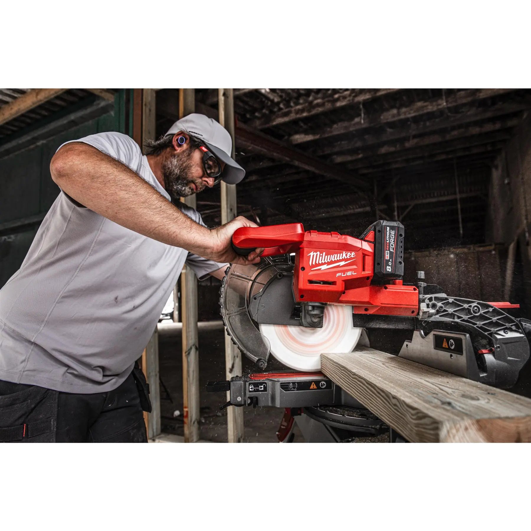 Milwaukee M18 18V FUEL 254mm Mitre Saw Cordless Chop Saw Bare Unit M18FMS254-0  White Rose Tools