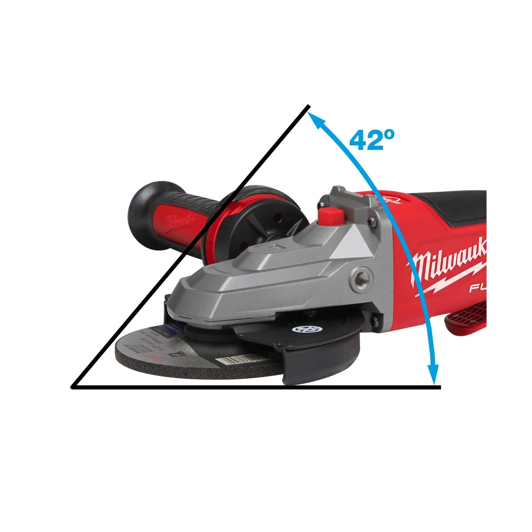 Milwaukee M18 18V Fuel 125mm Flathead Braking Cordless Angle Grinder with Paddle Switch Bare Unit M18FSAGF125XPDB-0X  White Rose Tools