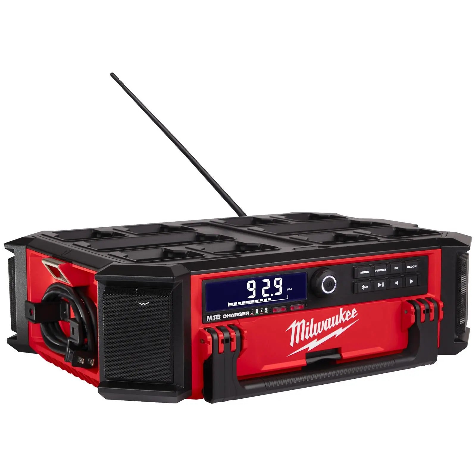 Milwaukee M18 18V PACKOUT Radio Charger DAB+ AM/FM Bare Unit M18PRCDAB+-0  White Rose Tools
